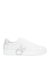 Ferragamo Man Sneakers White Size 7.5 Calfskin In White