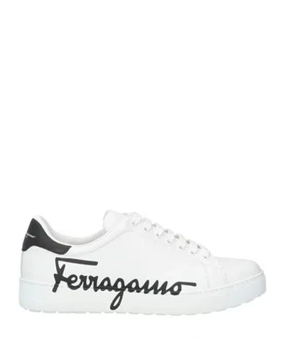 Ferragamo Man Sneakers White Size 8 Calfskin
