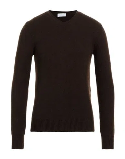 Ferragamo Man Sweater Dark Brown Size Xxl Cashmere, Polyamide, Polypropylene