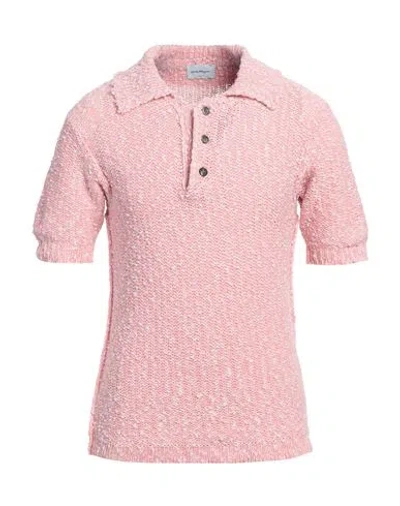 Ferragamo Man Sweater Pink Size Xl Cotton, Lambskin