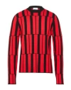 Ferragamo Cashmere Geometric Pattern Sweater In Red