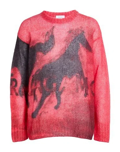 Ferragamo Man Sweater Red Size Xxl Mohair Wool, Polyamide, Virgin Wool