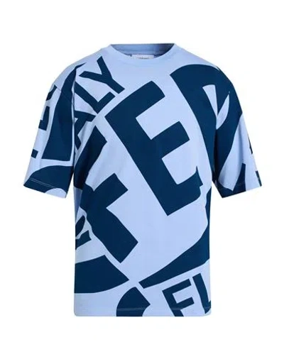 Ferragamo Man T-shirt Sky Blue Size Xxl Cotton In Black