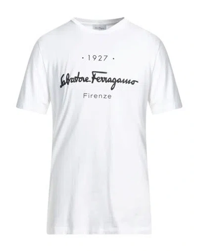 Ferragamo Man T-shirt White Size Xl Cotton