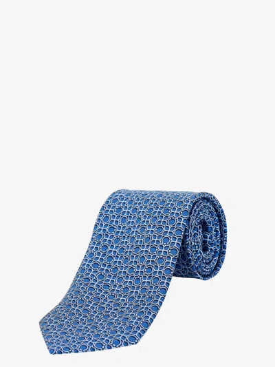 Ferragamo Man Tie Man Blue Bowties E Ties