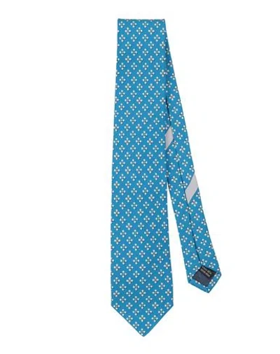 Ferragamo Man Ties & Bow Ties Azure Size - Silk In Blue