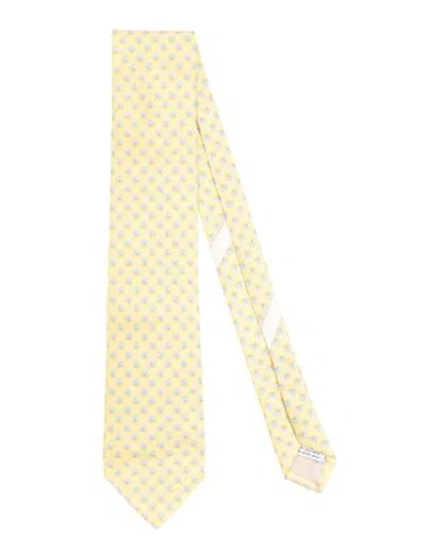 Ferragamo Man Ties & Bow Ties Yellow Size - Silk In Yellow