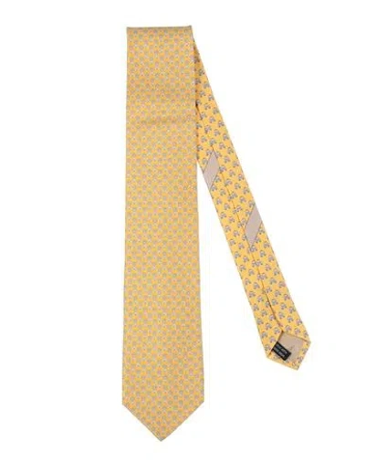Ferragamo Man Ties & Bow Ties Yellow Size - Silk