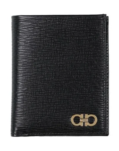 Ferragamo Man Wallet Black Size - Calfskin