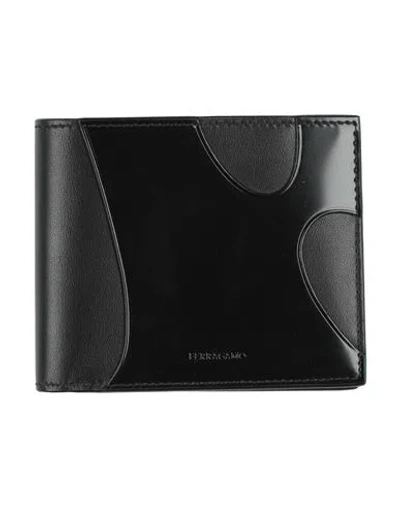 Ferragamo Man Wallet Black Size - Calfskin