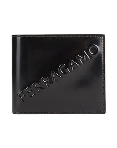 Ferragamo Man Wallet Black Size - Calfskin