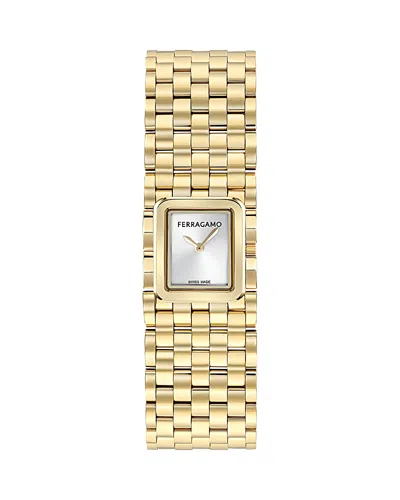 Ferragamo Manchette Bracelet Watch, 19mm X 22mm In Gold