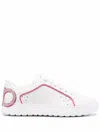 Ferragamo Manhattan Gancini-print Sneakers In White