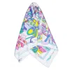 Ferragamo Manovia Print Silk Scarf In Purple
