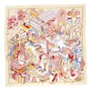 Ferragamo Manovia Print Square Silk Scarf In Orange