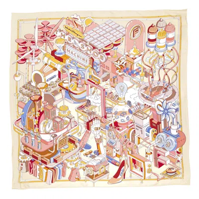 Ferragamo Manovia Print Square Silk Scarf In Multi