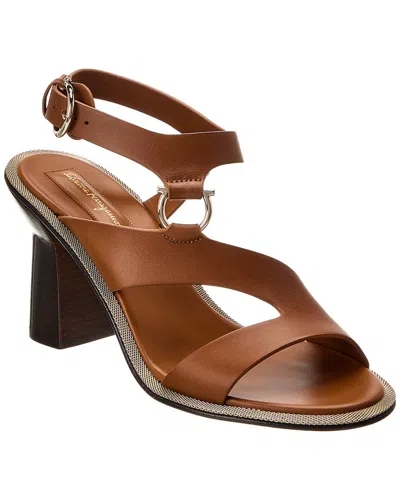 Ferragamo Mapi 85mm Leather Sandals In Brown