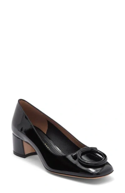 Ferragamo Mara Gancio Block Heel Pump In Black