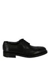 Ferragamo Marcus Brogues Man Lace-up Shoes Black Size 9 Calfskin In Black