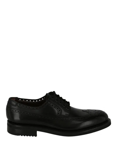 Ferragamo Marcus Brogues Shoes In Black