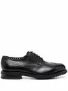 Ferragamo Marcus Perforated Brogues In Black