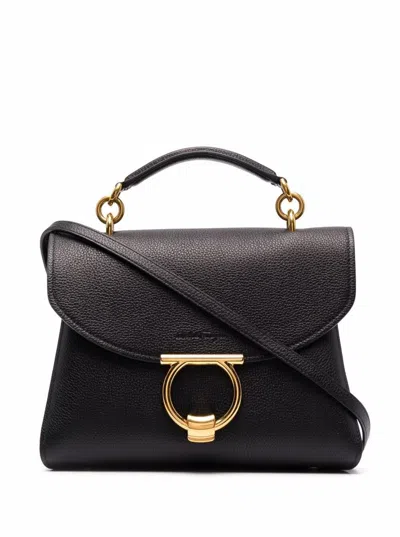 Ferragamo Margot Crossbody Bag In Black Leather