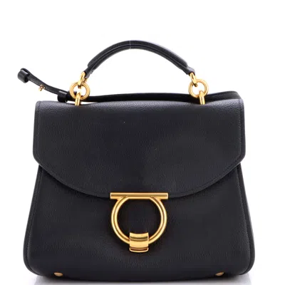 Ferragamo Margot Satchel Leather Small In Black