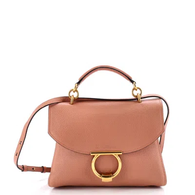Ferragamo Margot Satchel Leather Small In Pink