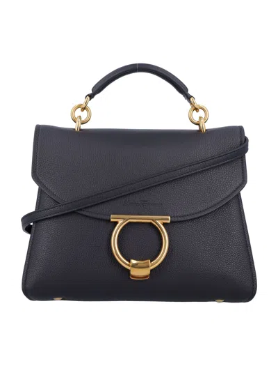 Ferragamo Margot Top Handle Bag In Nero