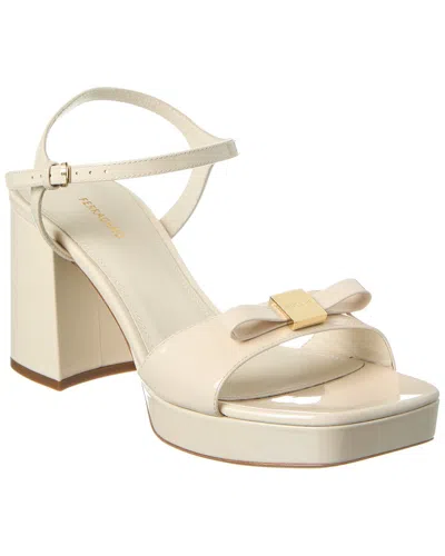 Ferragamo Women's Marika Platform Block Heel Sandals In White