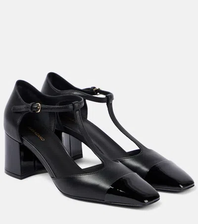 Ferragamo Marilu 60 Leather Pumps In Black