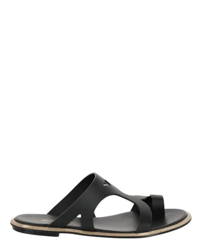 Ferragamo Marilu Leather Sandals In Black