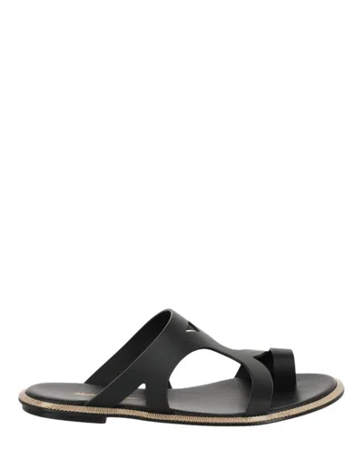Ferragamo Marilu Leather Sandals In Black