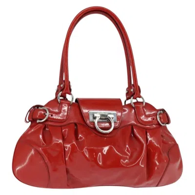 Pre-owned Ferragamo Marisa Crossbody Patent Leather Patent_leather Handbag () In Red