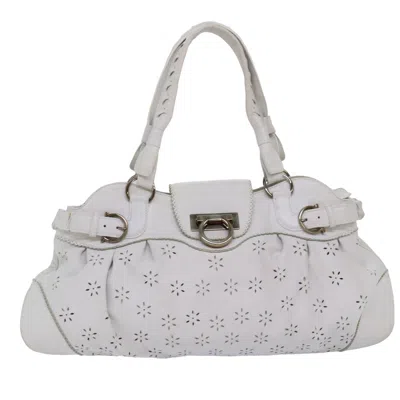 Pre-owned Ferragamo Marisa Leather Handbag () In White
