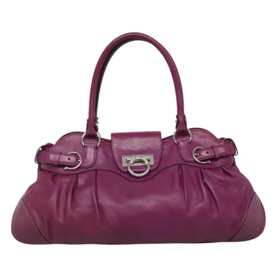 Pre-owned Ferragamo Marisa Leather Shoulder Bag () In Purple