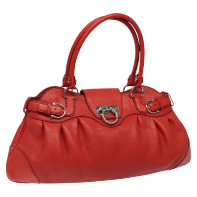 Pre-owned Ferragamo Marisa Satchel Leather Leather Shoulder Bag Bag () In Red