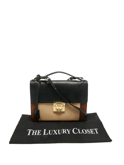 Pre-owned Ferragamo Marisol Colourblock Tote Bag In Black