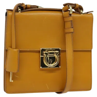 Pre-owned Ferragamo Marisol Crossbody Bag Leather Leather Crossbody Bag Bag () In Brown