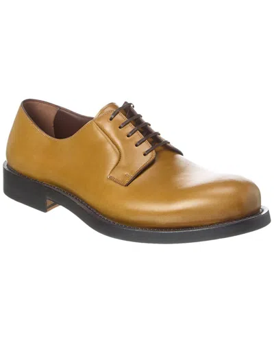 Ferragamo Marius Leather Oxford In Brown