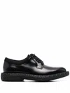 Ferragamo Mark Leather Derby Shoes In Schwarz