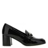 Ferragamo Marlena Gancini Ornament Heeled Loafers In Black