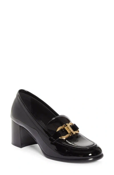 Ferragamo Women's Marlena Gancini Patent Leather Block Heel Loafers In Nero