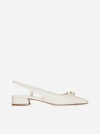 Ferragamo Marlina Patent Leather Flats In Ivory