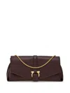 Ferragamo Shoulder Bag With Chain Strap And Gold-tone Hardware In Maroon