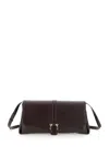 Ferragamo Bordeaux Crossbody Bag With Gancini Buckle Detail In Maroon