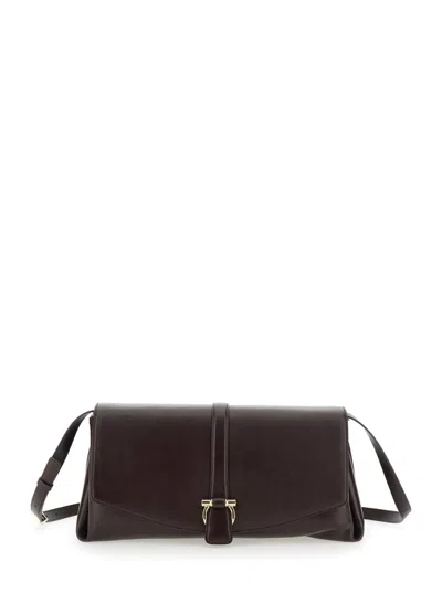 FERRAGAMO MAROON GANCINI CROSSBODY BAG