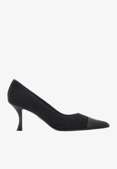 Ferragamo 70mm Gancio-jacquard Pumps In Black