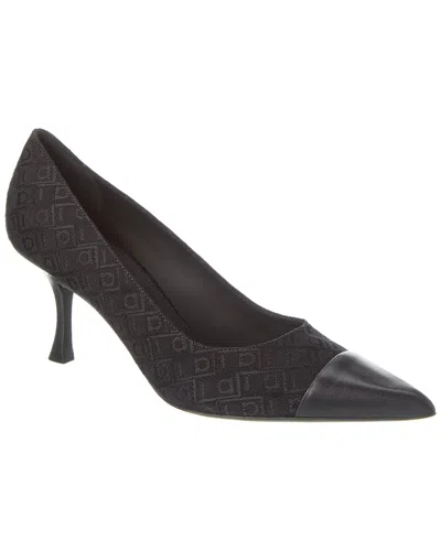 Ferragamo Marty Jacquard & Leather Pump In Black