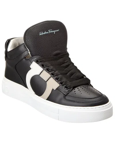 Ferragamo Marvelous Leather High-top Sneaker In Brown